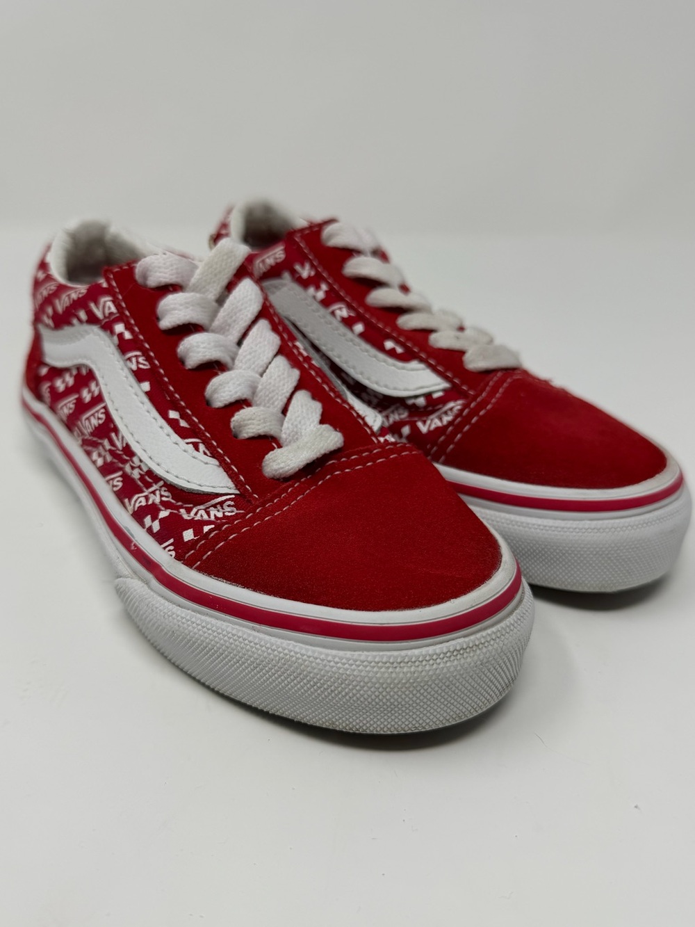 Kids Vans Red Low-Top Skate Sneakers Sz. 11 - Picture 8 of 10